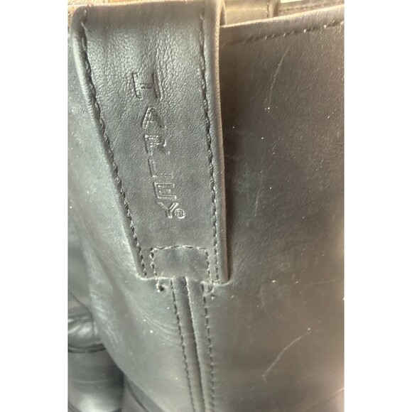 Vintage 90s Harley Davidson Black Leather Embroidered Eagle Harnes Boots 11.5 main image 6